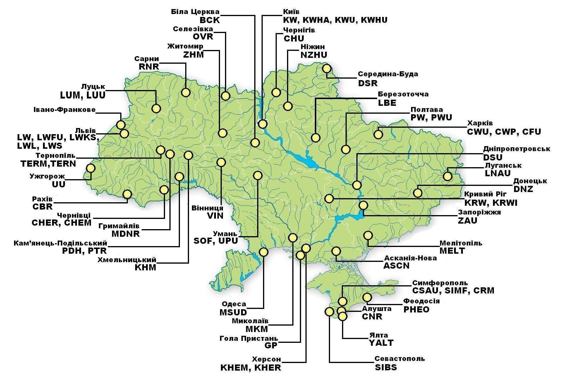 Ukrainian Herbaria map